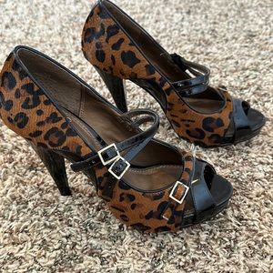 Linea Paolo Leopard Print Heels